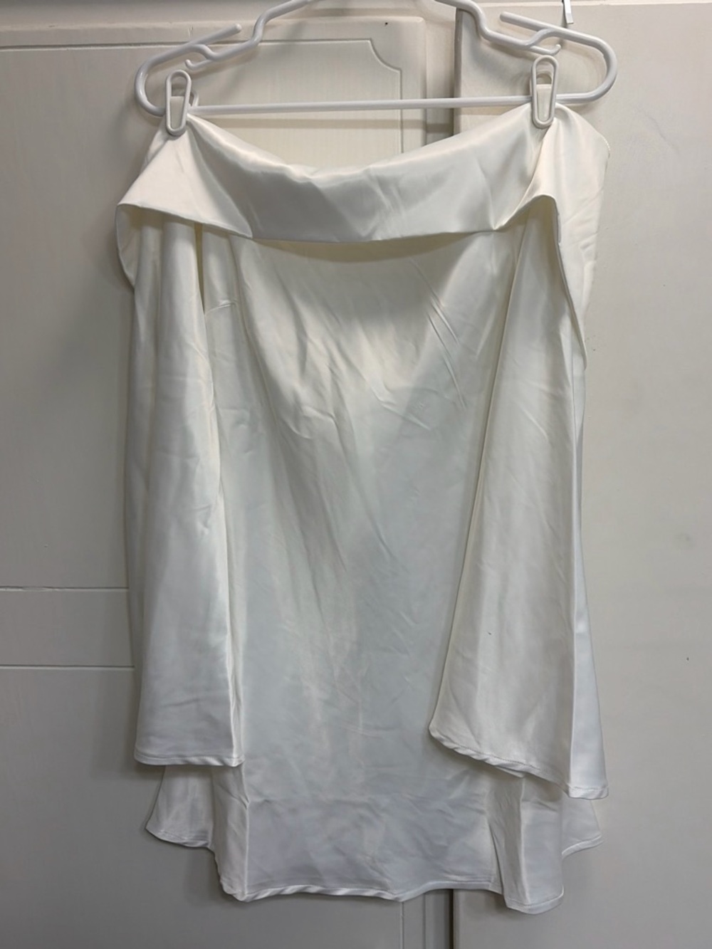 Peppermayo White Strapless Satin Dress